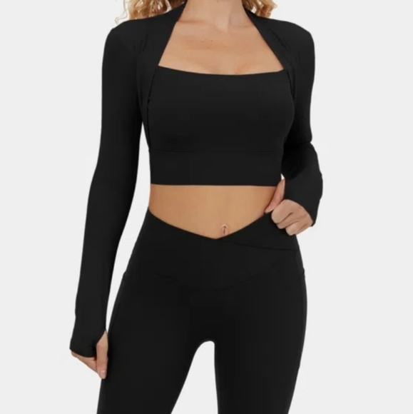 Accessories - Grey Yoga top /Golf Shawl Sleeves Work out Sun Protect Top w Thumbholes hp 🔥🔥